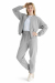 Костюм - Бомбер з рукавом реглан та Штани вільного сілуету з манжетами та шнурком у поясі сірого кольору