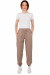Штани вільного сілуету з манжетами на резинці та шнурком у поясі у кольорі кемел