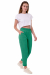 Штани вільного силуету із задньою кишенею. зеленого кольору