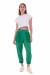 Укорочені штани з накладними кишенями та декоративним манжетом унизу зеленого кольору