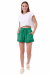 Вільні шорти з декоративним підворотом внизу зеленого кольору