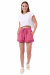 Вільні шорти з декоративним підворотом внизу у малиновому кольорі
