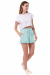 Вільні шорти з декоративним підворотом внизу у ніжно-блакитному кольорі