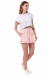 Вільні шорти з декоративним підворотом внизу у ніжно - рожевому кольорі