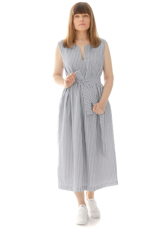 Сукня у "римському" стилі з поясом в смужку чорного кольору