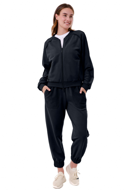 Класична кофта з рукавом реглан у новому виконанні з відкритими швами чорнильно-синього кольору